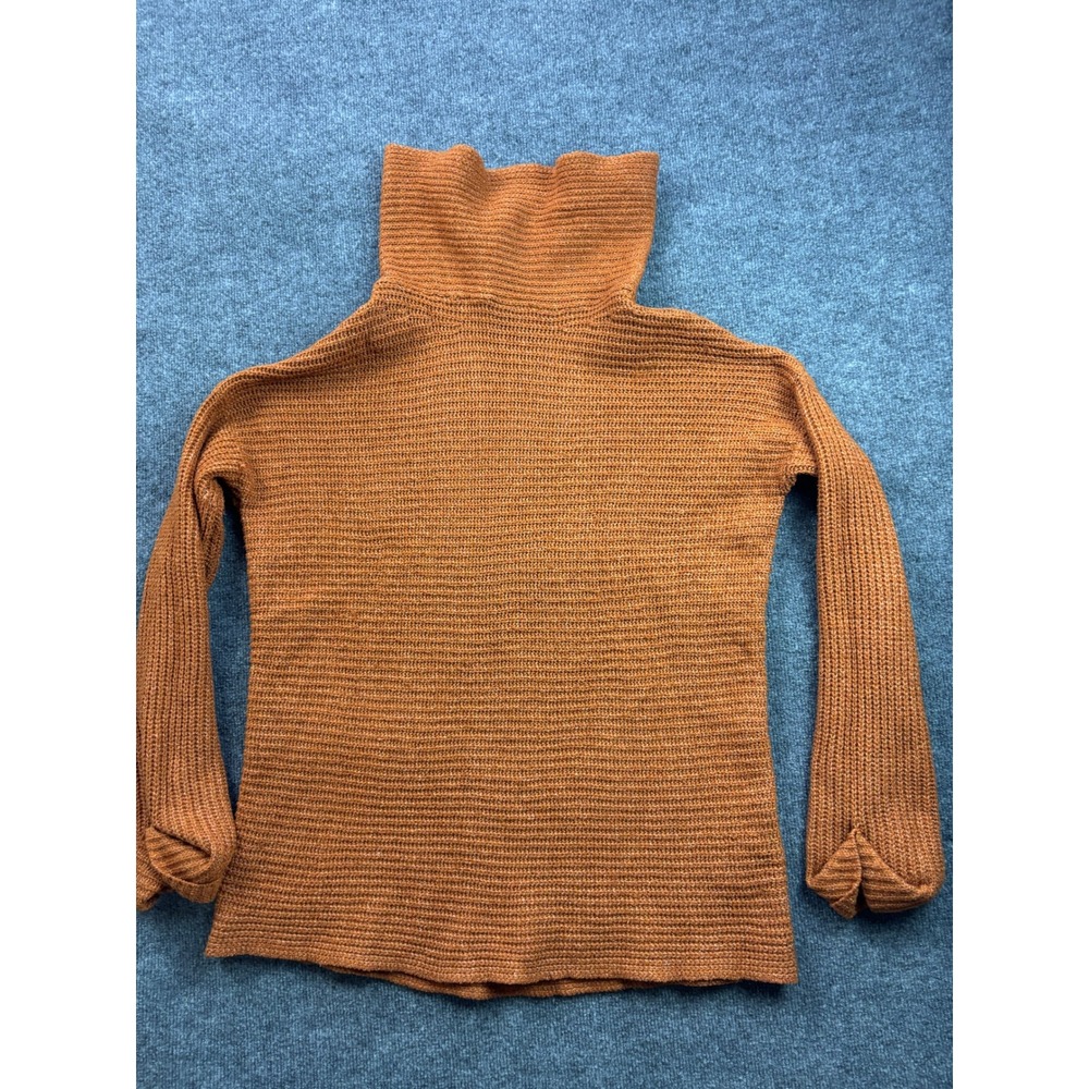 Pilcro Turtleneck Sweater Womens Small Orange Knit Recycled Blend Long Sleeve